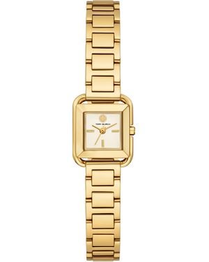 Tory Burch Mini Kira Square Gold Stainless Steel Bracelet Watch - Metallic