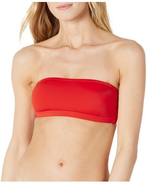 Amazon Essentials Parte Superior de Bikini Tipo Palabra de Honor Mujer - Rojo