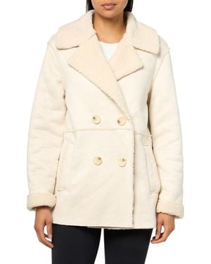 Frye Faux Shearling Db Jacket - Natural