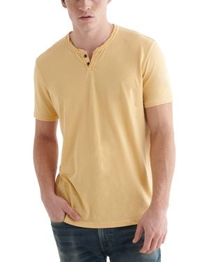 Lucky Brand Mens Venice Burnout Notch Neck Tee T Shirt - Blue