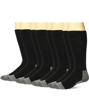 Wrangler Mens Steel Toe Boot Work Crew Cotton Cushion Socks - Black