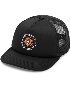 Volcom Trucker Hat – Adjustable Flat Brim Cap With - Black