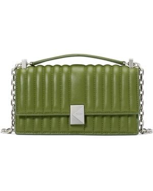 Kate Spade Deco Quilted Leather Mini Flap Chain Crossbody - Green