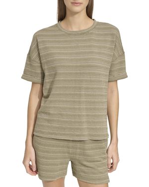 Andrew Marc Short Sleeve Crewneck Relaxed Fit Pullover - Green