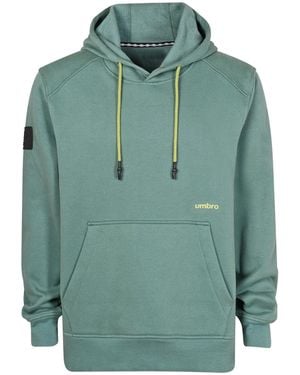 Umbro Stylish And Comfortable Sueded Cotton/poly Fleece Hoodie With Printed Logo - Green
