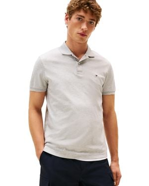 Tommy Hilfiger Liquid Cotton Regular Short Sleeve Polo,light Gray Heather Medium
