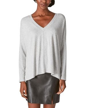 Lucky Brand Cloud Jersey Deep V Ruched Top - Gray
