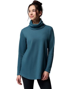 Columbia S Holly Hideaway Waffle Cowl Neck Pullover - Blue