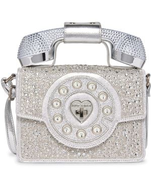 Betsey Johnson Party Line Rhinestone Phone Bag - Metallic