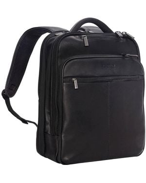 Kenneth Cole Colombian Leather 16" Hattan Slim Laptop Travel Backpack - Black