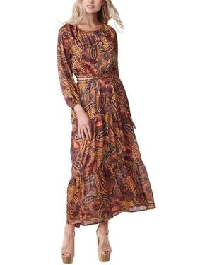 Jessica Simpson Kezia Cut Out Side Maxi Dress With High-low Hem Standard - Brown