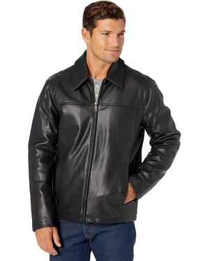 Cole Haan 26 Faux Leather Stand Collar Moto - Black