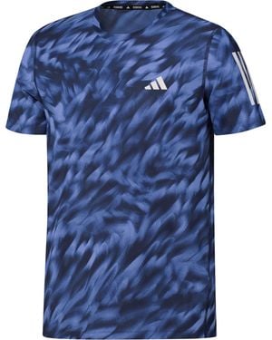 adidas Own The Run All Over Printed T-shirt - Blue