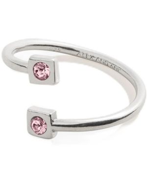 ALEX AND ANI Aa620622ers,crystal Infusion Color Code Ring - White