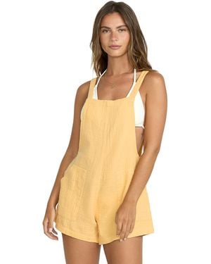 Billabong Beach Crush Soft Cotton Overall Romper - Natural