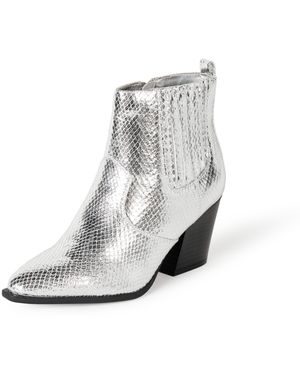 The Drop Sia Pointed-toe Western Ankle Boot - Gray