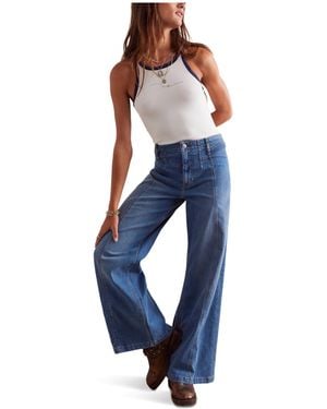 Free People We The Free Libre Wide-leg Jeans - Blue