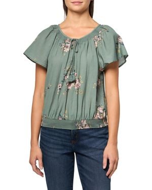 Lucky Brand Flutter Sleeve Top - Green