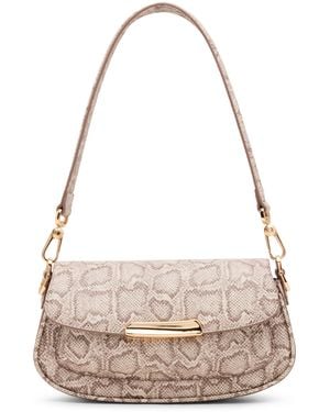Anne Klein Faux Snake Sculpted Plaque East West Small Shoulder Bag - Pink
