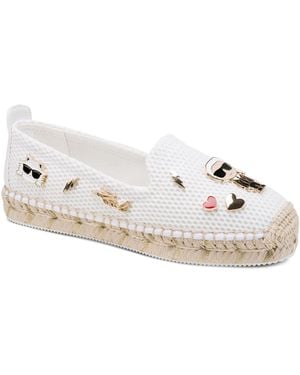 Karl Lagerfeld Michaela Slip On Espadrille Sandal With Pins - White