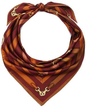 COACH Multi Belt Printed Silk Square - Brown