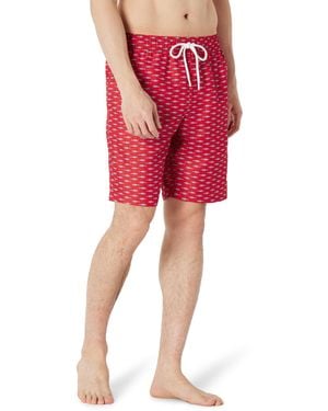 Amazon Essentials Bañador de 23cm con Forro de Malla - Rojo