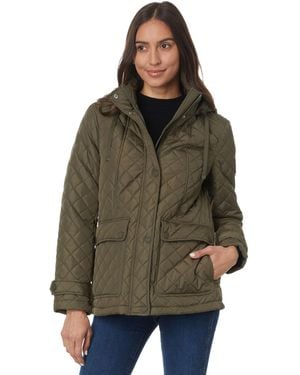 Tommy Hilfiger Quilted Contrast Snaps Button Down Jacket - Brown