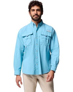 Columbia S Pfg Bahama Ii Long Sleeve Fishing Shirt - Blue