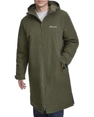 Champion Long Sideline Jacket With Quilted Lining - Green