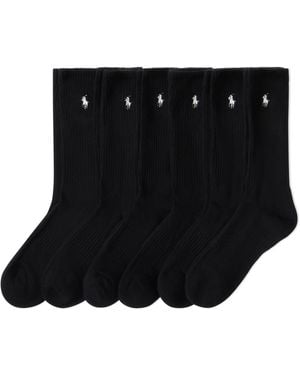 Polo Ralph Lauren Performance Crew Socks 6 Pack - Black
