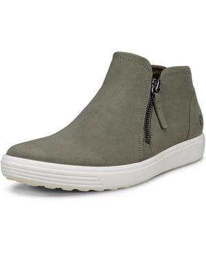 Ecco Soft 7 Side Zip Bootie Sneaker - Gray