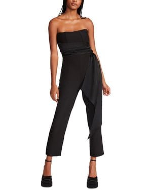 Steve Madden Harlen Georgette Smocked Jumpsuit - Black