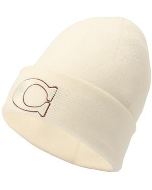 COACH Varsity C Beanie - Natural