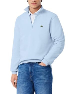 Lacoste Non-brushed Fleece Quarter Zip - Blue