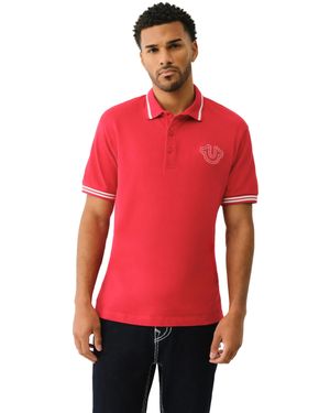 True Religion Ss Buddha Patch Polo | Short Sleeve Polo Shirt With Buddha Logo - Red