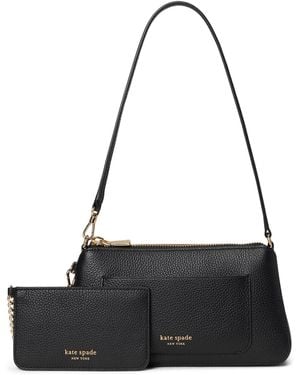 Kate Spade Ava Pebbled Leather 2 In 1 Pochette - Black