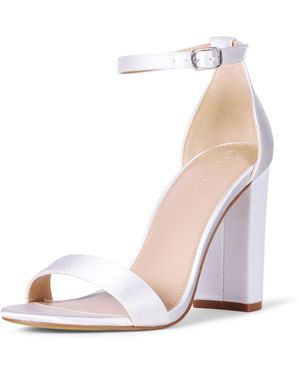 The Drop Rebecca Strappy High Block-heel Sandal - White