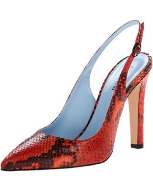 Studio Pollini Python Print Sling-back - Orange