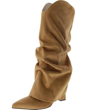 Nine West Amazin 2 Faux Suede Pointed Toe Knee-High Boots - Brown