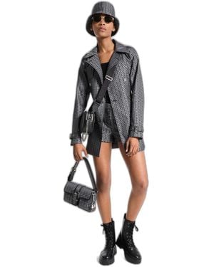 Michael Kors Mk2000 Jacquard Short Trench - Black