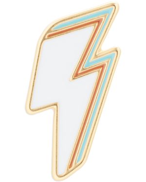 Lucky Brand Bolt Enamel Pin - White