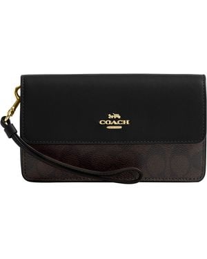 COACH Foldover Wristlet - Black