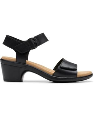 Clarks Heritage Casual Heeled Sandal - Black