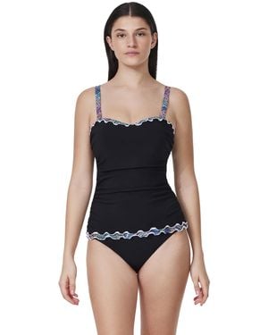 Gottex Standard Layla Tricolore E-cup Tankini Top - Black