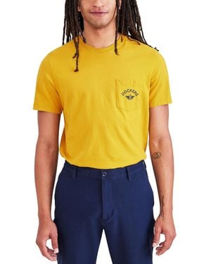 Dockers Slim Fit Short Sleeve Graphic Tee Shirt, - Yellow