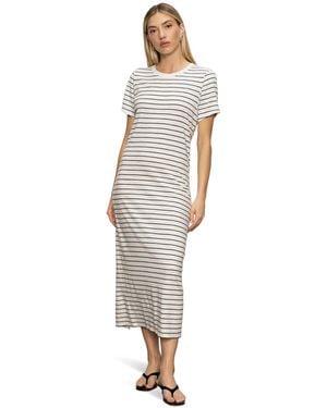 Sanctuary S, Perfect Tee Maxi Dress, Chalk/black Stripe 6, Medium - White