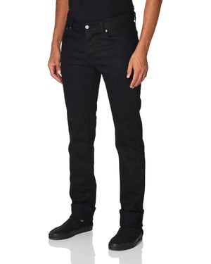 Naked & Famous Super Guy Slim Fit Jeans In Black Cobra Stretch Selvedge