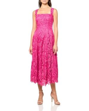 Shoshanna Midnight Bouquet Lace Vina Dress - Pink