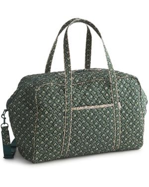 Vera Bradley Premium Cotton Large Miramar Weekender Travel Bag - Green