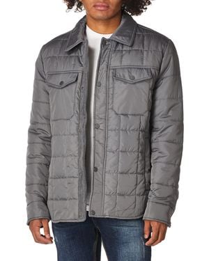 Andrew Marc Legacy Archer 30quilted Shirt Jacket With Corduroy Trimming - Gray